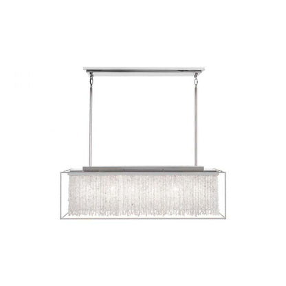 Avenue Lighting Soho 6 Light 48" Wide Linear Chandelier with Draped Moonstone Shade