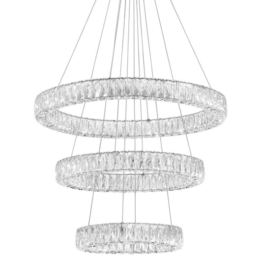 Bellevue 32" Wide LED Crystal Ring Chandelier