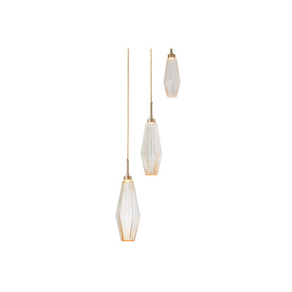 Hammerton Studio Aalto 67" Wide Artisan Crafted Geometric Optic Glass 10 Light Linear Chandelier