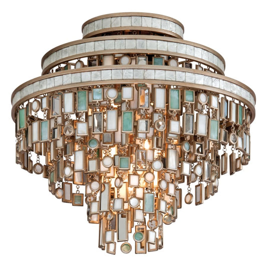Corbett Lighting Dolcetti 3 Light 18" Wide Flush Mount Ceiling Fixture with Glass Shade