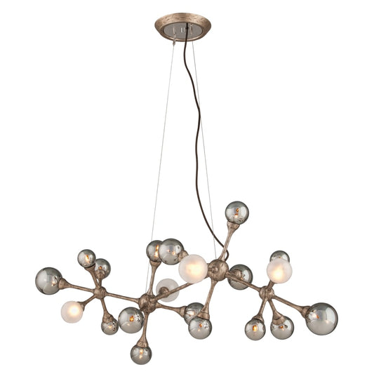 Corbett Lighting Element 20 Light Linear Pendant with Hand-Crafted Iron