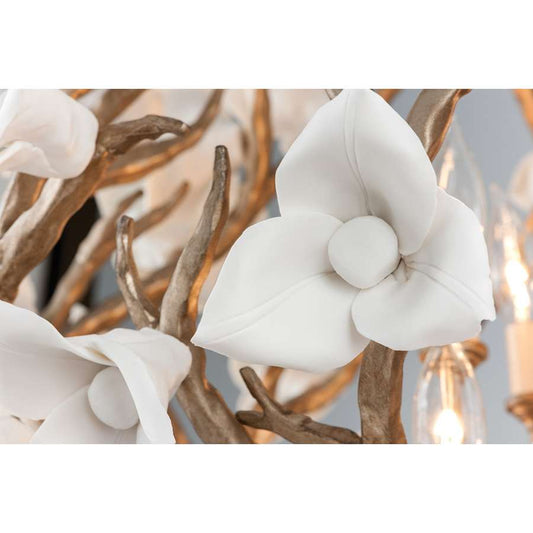 Corbett Lighting Lily 4 Light 19" Wide Pendant with Porcelain Flowers