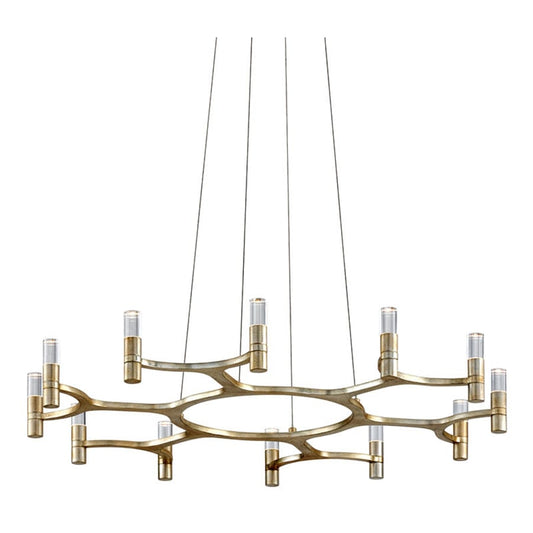 Corbett Lighting Nexus 38" Wide Integrated LED Chandelier with Crystal Cylinder Shades