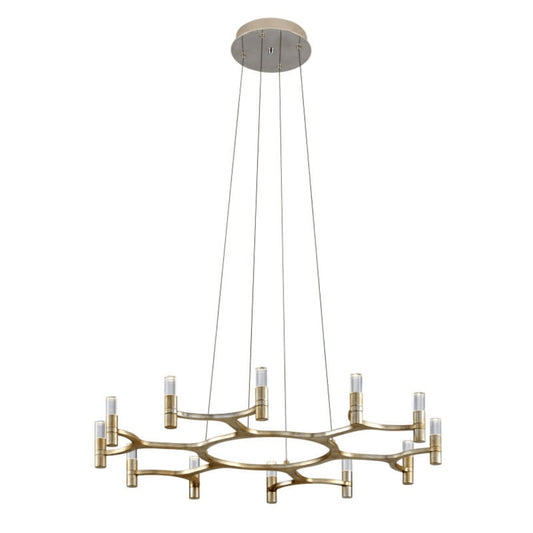 Corbett Lighting Nexus 38" Wide Integrated LED Chandelier with Crystal Cylinder Shades
