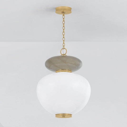 Corbett Lighting Syros 19" Wide LED Pendant with Remolino Blanco Glass Shade