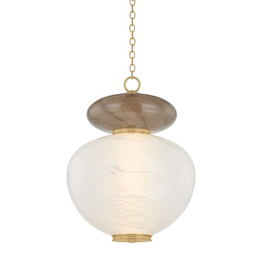 Corbett Lighting Syros 19" Wide LED Pendant with Remolino Blanco Glass Shade