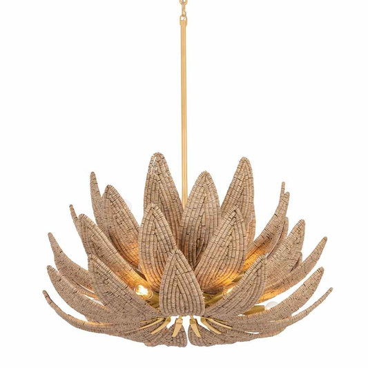 Corbett Lighting Varanasi 14 Light 30" Wide Pendant with Coco Bead Shades