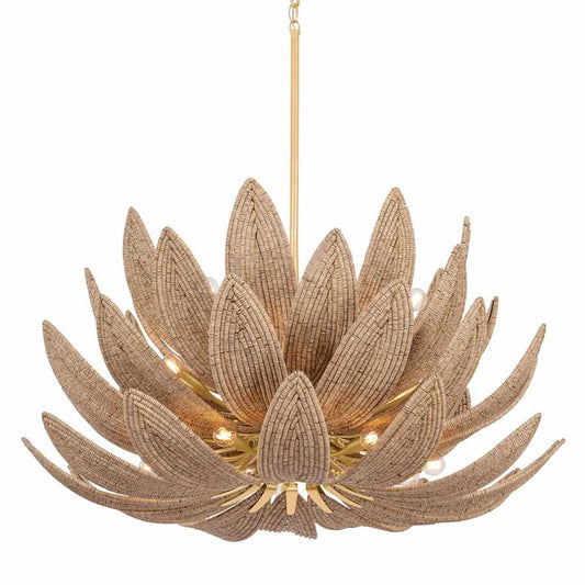 Corbett Lighting Varanasi 28 Light 42" Wide Pendant with Coco Bead Shades