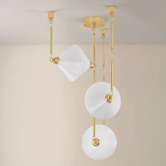 Corbett Lighting Solara 35" Wide LED Multi Light Pendant with Seedy Cloud Glass Shades