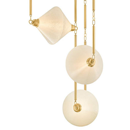 Corbett Lighting Solara 35" Wide LED Multi Light Pendant with Seedy Cloud Glass Shades