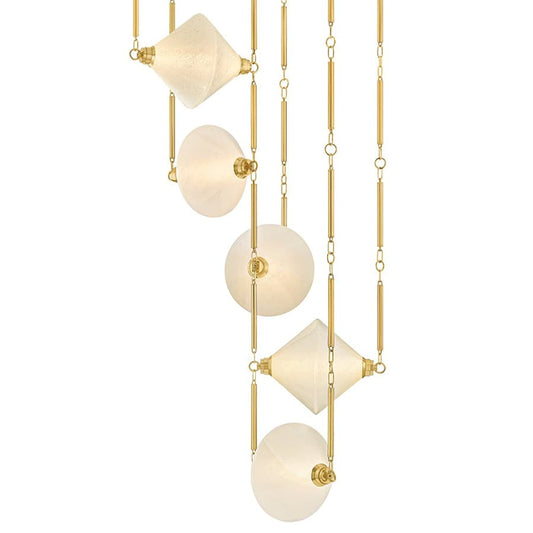 Corbett Lighting Solara 66" Wide LED Multi Light Pendant with Seedy Cloud Glass Shades