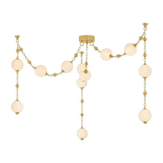 Corbett Lighting Corda 118" Wide LED Multi Light Pendant with Matte Cloud Glass Shades