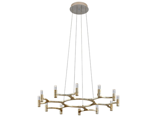 Corbett Lighting Nexus 12-Light Integrated LED Chandelier in Warm Silver Leaf