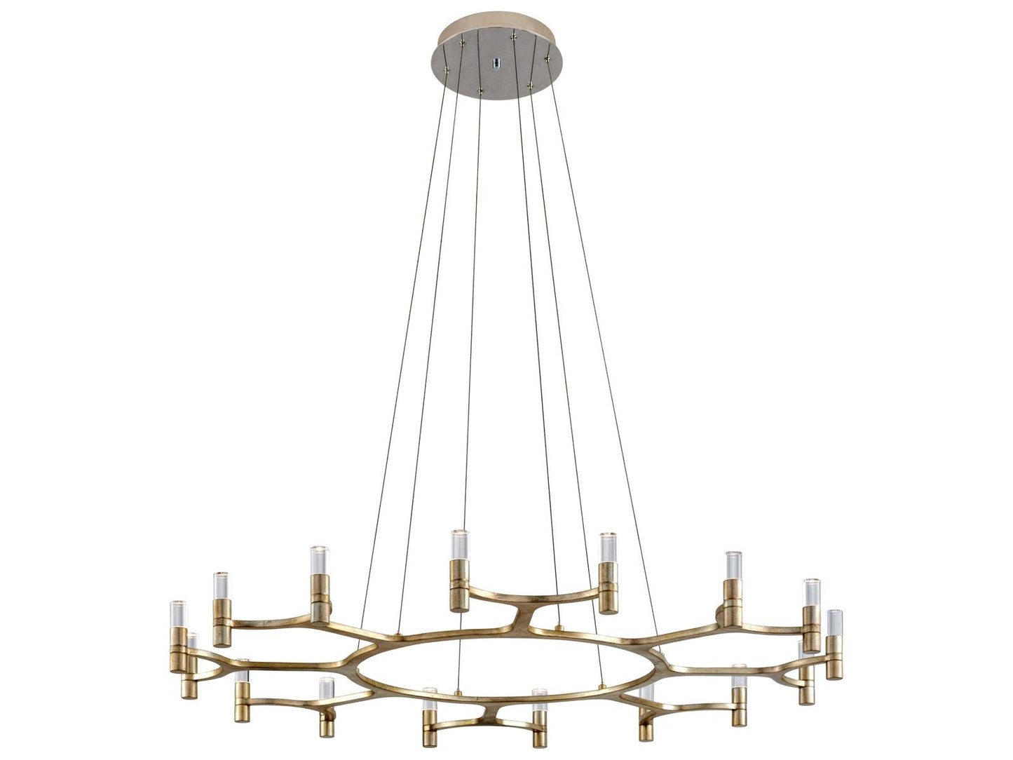 Corbett Lighting 16-Light Nexus Linear Chandelier in Warm Silver Leaf