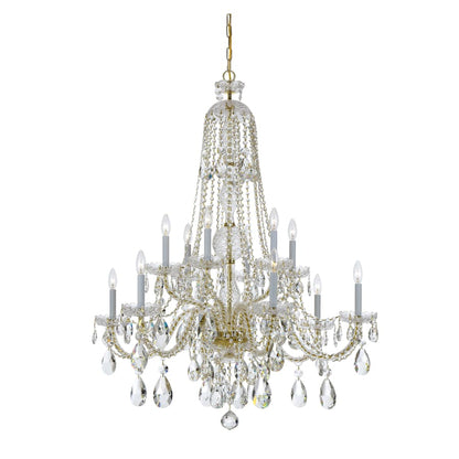 Crystorama Lighting Group Traditional Crystal 12 Light 38" Wide Crystal Chandelier with Swarovski Strass Crystal Accents
