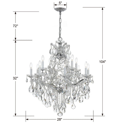 Crystorama Lighting Group Maria Theresa 13 Light 28" Wide Crystal Chandelier with Swarovski Strass Crystal Accents