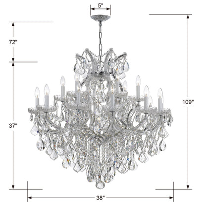 Crystorama Lighting Group Maria Theresa 19 Light 38" Wide Crystal Candle Style Chandelier with Swarovski Spectra Crystal Accents