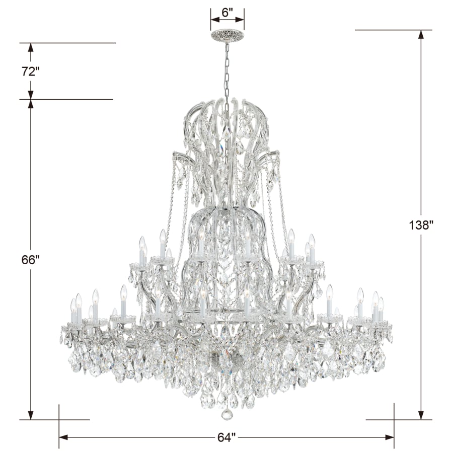 Crystorama Lighting Group Maria Theresa 37 Light 64" Wide Crystal Chandelier with Swarovski Strass Crystal Accents