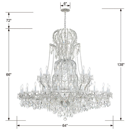 Crystorama Lighting Group Maria Theresa 37 Light 64" Wide Crystal Chandelier with Swarovski Spectra Crystal Accents