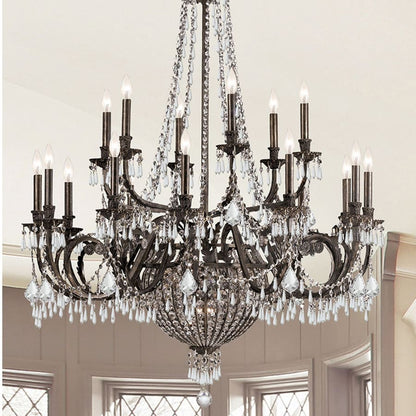 Crystorama Lighting Group Vanderbilt 23 Light 44" Wide Crystal Chandelier with Hand Cut Crystal Accents