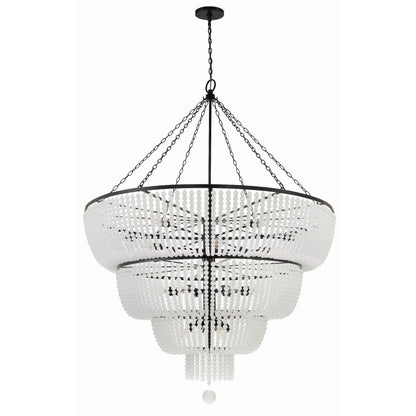 Crystorama Lighting Group Rylee 32 Light 60" Wide Beaded Waterfall Chandelier