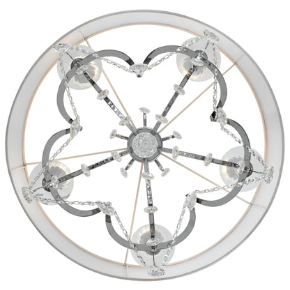Crystorama Lighting Group Othello 5 Light 24" Wide Crystal Drum Chandelier with Silk Shade and Swarovski Strass Crystal Accents
