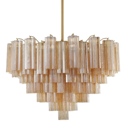 Crystorama Lighting Group Addis 16 Light 32" Wide Waterfall Chandelier with Amber Glass Shades