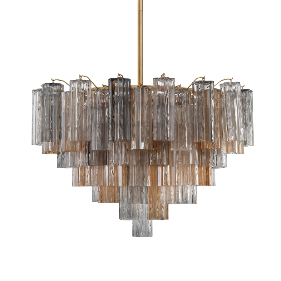 Crystorama Lighting Group Addis 16 Light 32" Wide Waterfall Chandelier with Autumn Glass Shades