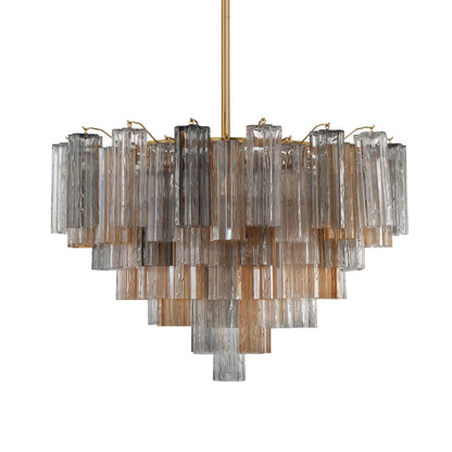 Crystorama Lighting Group Addis 16 Light 32" Wide Waterfall Chandelier with Autumn Glass Shades