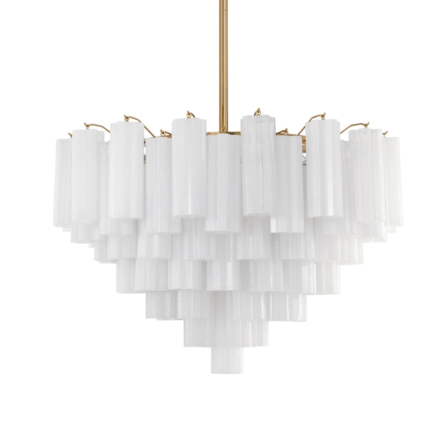 Crystorama Lighting Group Addis 16 Light 32" Wide Waterfall Chandelier with White Glass Shades