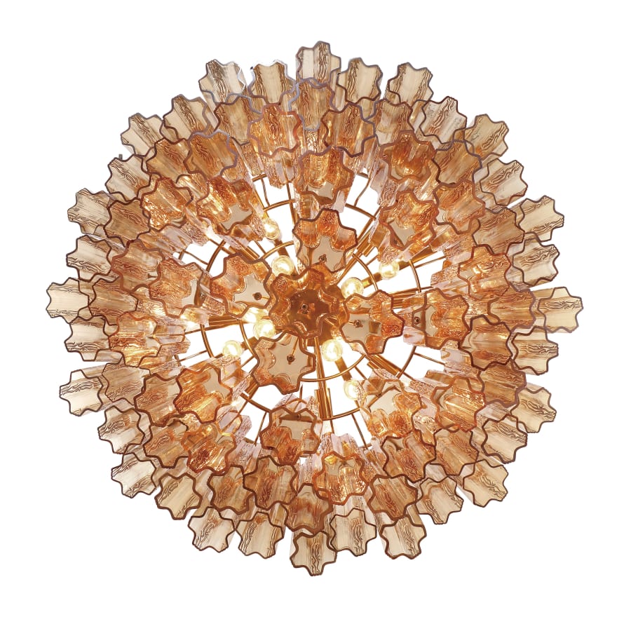 Crystorama Lighting Group Addis 16 Light 32" Wide Waterfall Chandelier with Amber Glass Shades