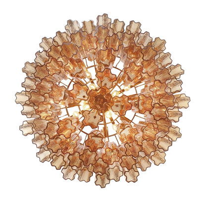 Crystorama Lighting Group Addis 16 Light 32" Wide Waterfall Chandelier with Amber Glass Shades