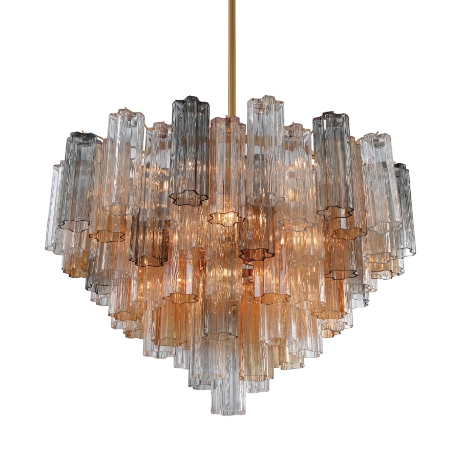 Crystorama Lighting Group Addis 16 Light 32" Wide Waterfall Chandelier with Autumn Glass Shades