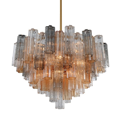 Crystorama Lighting Group Addis 16 Light 32" Wide Waterfall Chandelier with Autumn Glass Shades