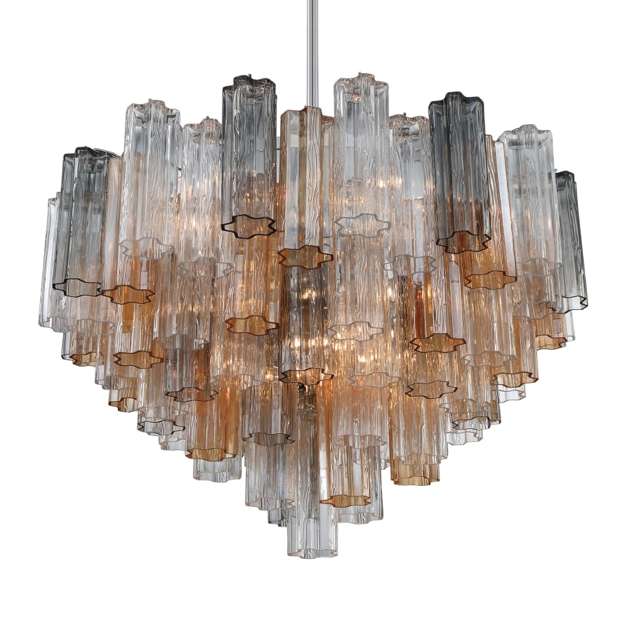 Crystorama Lighting Group Addis 16 Light 32" Wide Waterfall Chandelier with Autumn Glass Shades