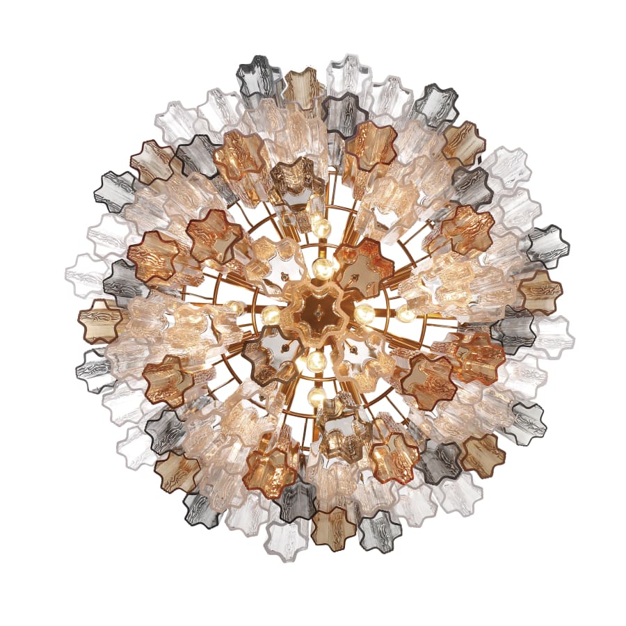 Crystorama Lighting Group Addis 16 Light 32" Wide Waterfall Chandelier with Autumn Glass Shades