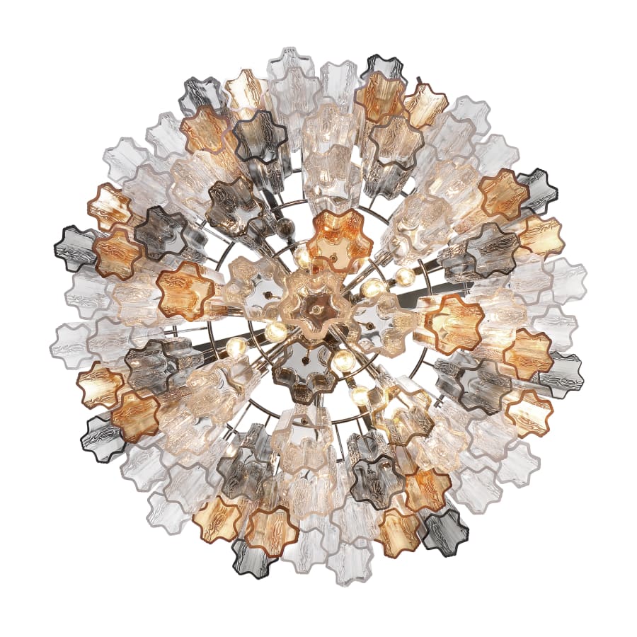 Crystorama Lighting Group Addis 16 Light 32" Wide Waterfall Chandelier with Autumn Glass Shades