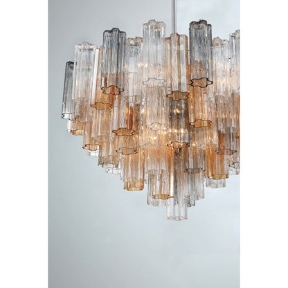 Crystorama Lighting Group Addis 16 Light 32" Wide Waterfall Chandelier with Autumn Glass Shades