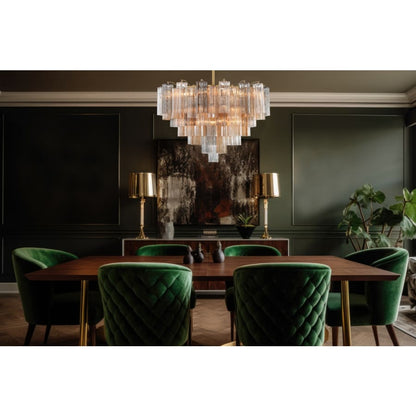 Crystorama Lighting Group Addis 16 Light 32" Wide Waterfall Chandelier with Autumn Glass Shades
