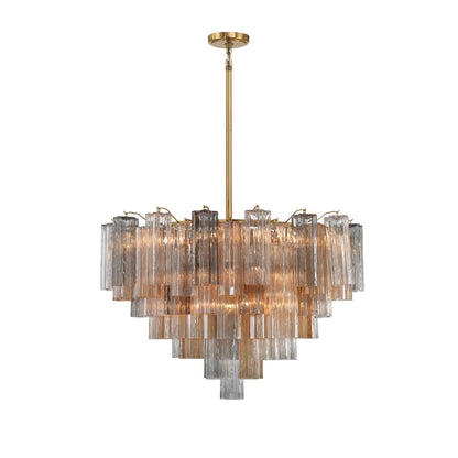 Crystorama Lighting Group Addis 16 Light 32" Wide Waterfall Chandelier with Autumn Glass Shades
