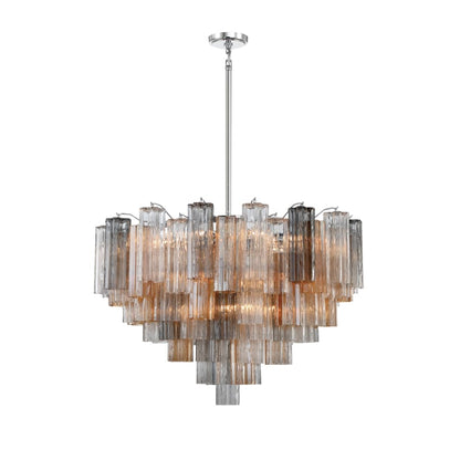 Crystorama Lighting Group Addis 16 Light 32" Wide Waterfall Chandelier with Autumn Glass Shades