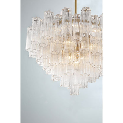 Crystorama Lighting Group Addis 16 Light 32" Wide Waterfall Chandelier with Clear Glass Shades