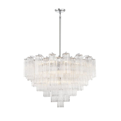 Crystorama Lighting Group Addis 16 Light 32" Wide Waterfall Chandelier with Clear Glass Shades