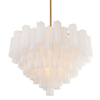 Crystorama Lighting Group Addis 16 Light 32" Wide Waterfall Chandelier with White Glass Shades