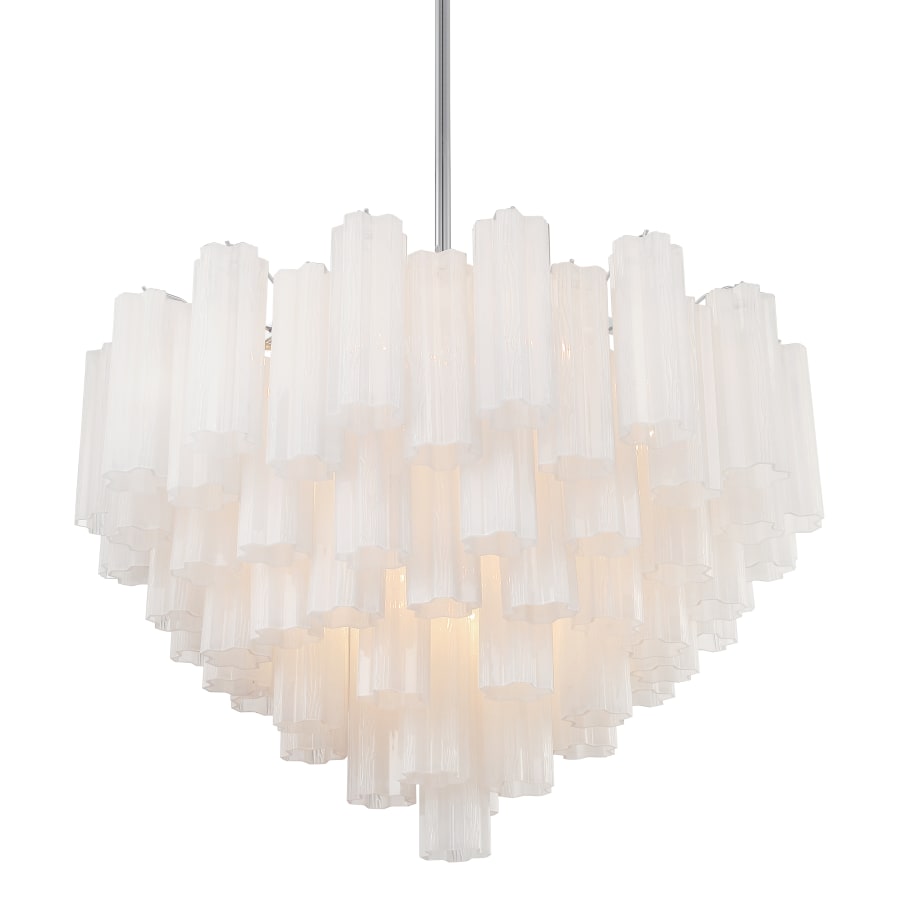 Crystorama Lighting Group Addis 16 Light 32" Wide Waterfall Chandelier with White Glass Shades