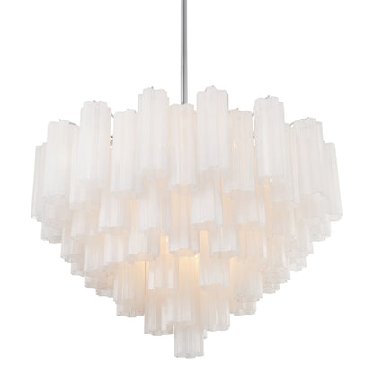 Crystorama Lighting Group Addis 16 Light 32" Wide Waterfall Chandelier with White Glass Shades