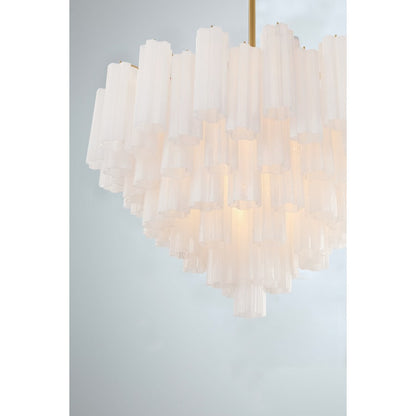 Crystorama Lighting Group Addis 16 Light 32" Wide Waterfall Chandelier with White Glass Shades