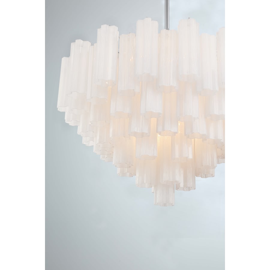 Crystorama Lighting Group Addis 16 Light 32" Wide Waterfall Chandelier with White Glass Shades