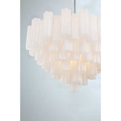 Crystorama Lighting Group Addis 16 Light 32" Wide Waterfall Chandelier with White Glass Shades