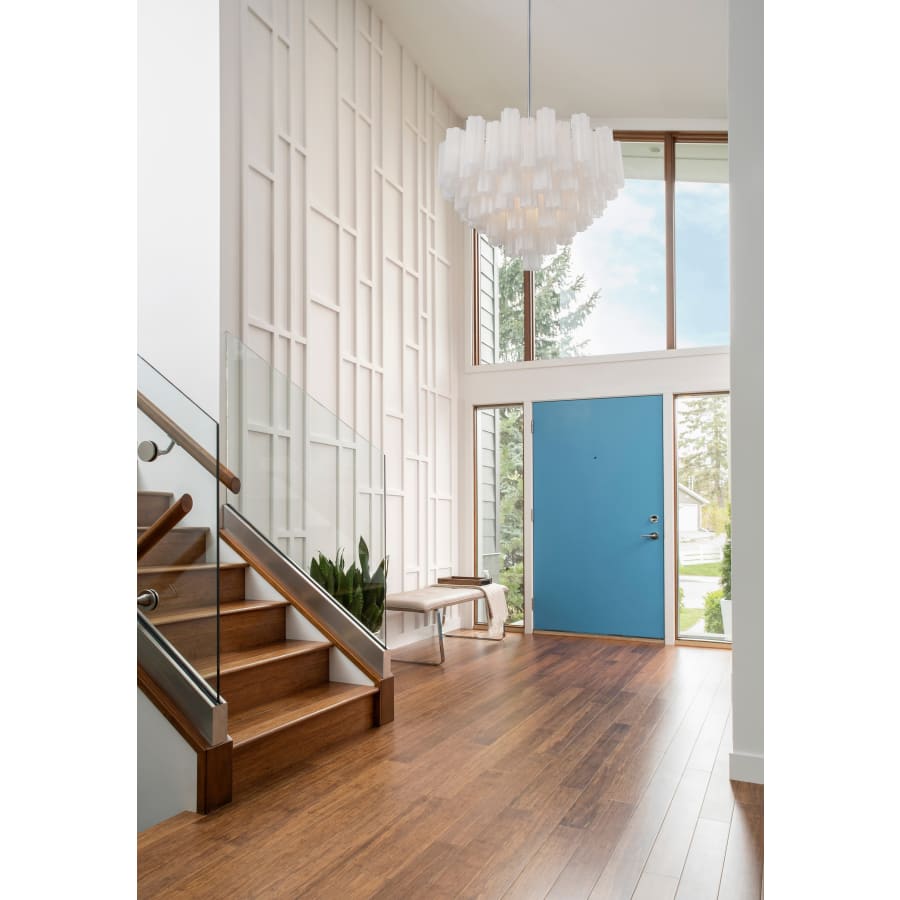Crystorama Lighting Group Addis 16 Light 32" Wide Waterfall Chandelier with White Glass Shades